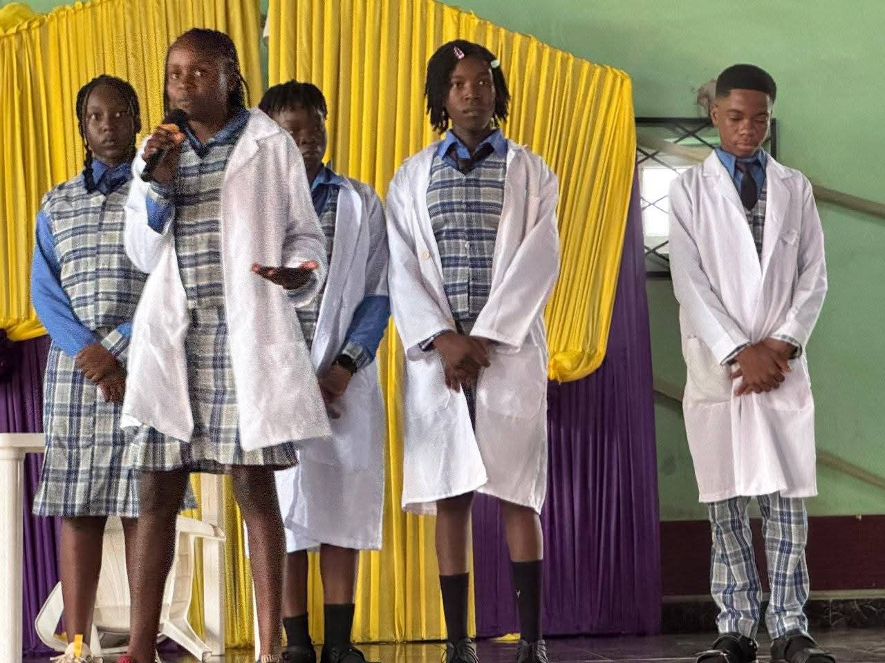 Student giving a presentation